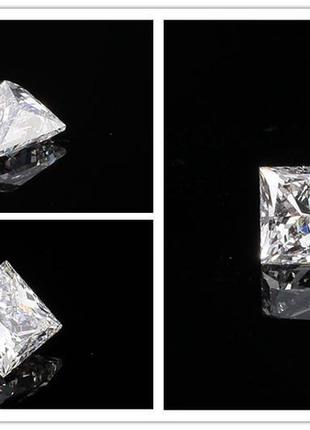 Moissanite муассанит 4 мм  белый 0.25 ct princess moissanite2 фото