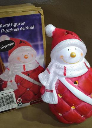 Подсвечник снеговик с блестками christmas decorations.1 фото