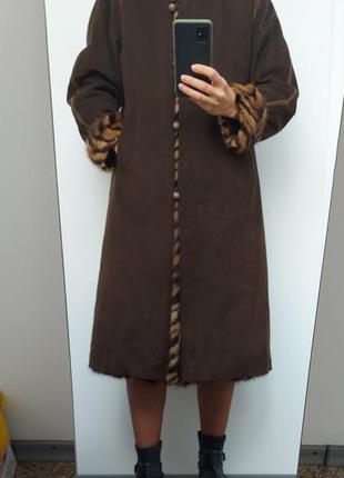 Jobis collection роскошное винтажное пальто с норковой подкладкой1 фото