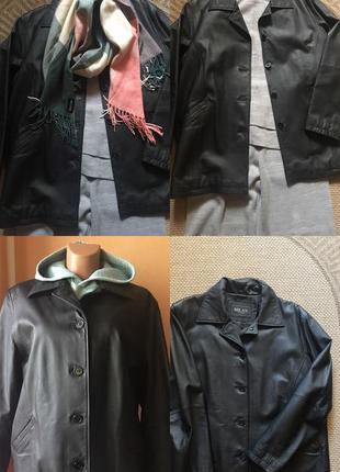 Шикарна шкіряна куртка жакет milan leather 18р( 48-50)4 фото
