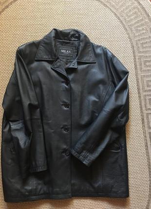 Шикарна шкіряна куртка жакет milan leather 18р( 48-50)7 фото