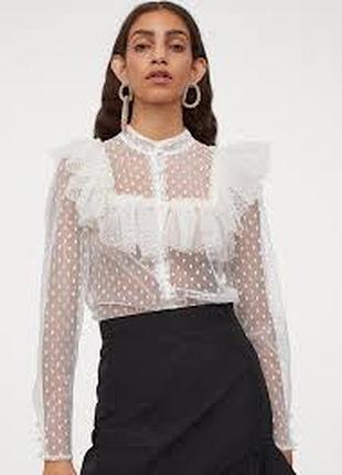 Блуза белая h&m x sandra mansour