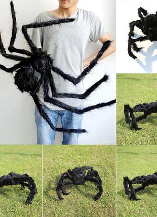 Паук на хэллоуин черный - размер приблизительно 75см, текстиль, пластик