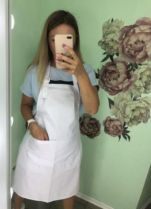 Фартук рабочий. фартук повара. белый