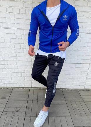 Спортивний осінній костюм adidas синій