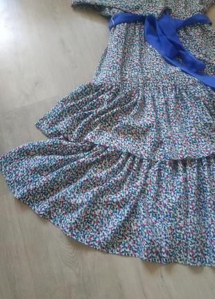 Шифонова сукня кольоровий принт ретро вінтаж бохо3 фото
