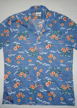 Рубашка  гавайская giordano modern fit гавайка (l)