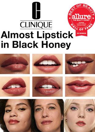 💋 бальзам тінт помада для губ clinique almost lipstick блиск black honey 1.2 г2 фото