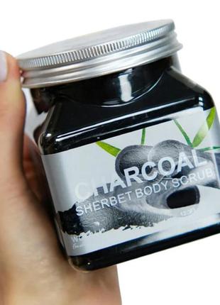 Скраб для тіла wokali charcoal sherbet body scrub1 фото