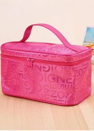 Рожева сумочка з написами - висота 11см, ширина 12,5 см, довжина 20см, нейлон, водонепронецаемая