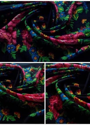 Роскошный платок,шерсть,павлопосадский стиль,88х913 фото