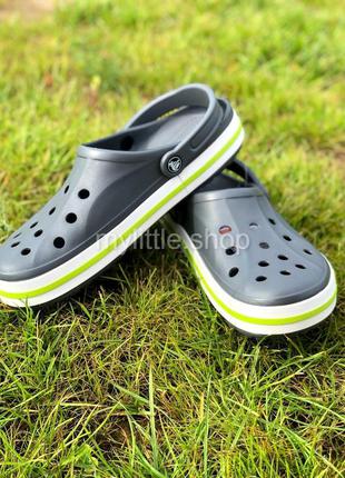 Кроксы сабо crocs bayaband clog charcoal темно серые