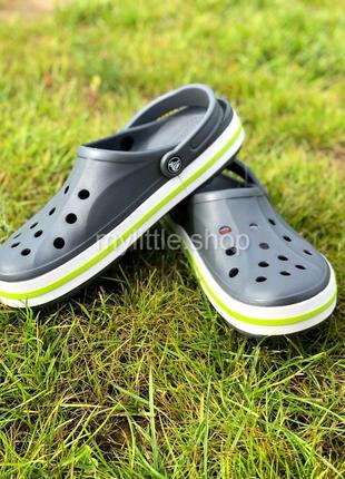 Кроксы сабо crocs bayaband clog charcoal темно серые4 фото