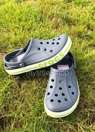 Кроксы сабо crocs bayaband clog charcoal темно серые