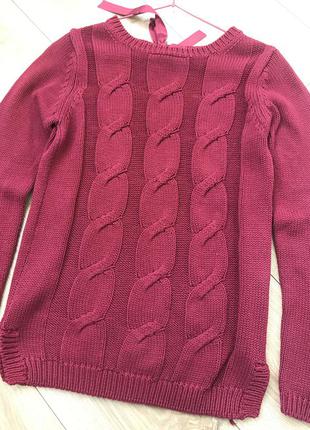 Трикотажный свитер цвет марсала бордо