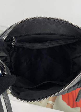 Женская кожаная сумка на через плечо серая черная бордовая polina & eiterou полина жіноча шкіряна сумка9 фото