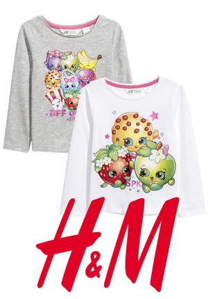 Брендовані реглани shopkins для дівчат від 2-4 роки від h&m (швеція