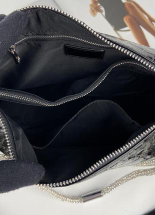 Женская кожаная сумка на через плечо плечо лаковая крокодил жіноча шкіряна лакова сумка9 фото