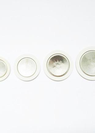 Прокладки bellotti srl для гейзерной кофеварки на 6 чашек (2 резиновые прокладки 7,2 см.+фильтр алюминиевый)7 фото