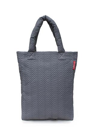 Сумка стеганая poolparty ns3-darkgrey-fir серая