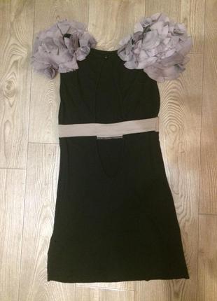 Оригінальне чорне коротке плаття з відкритою спиною atm3 фото