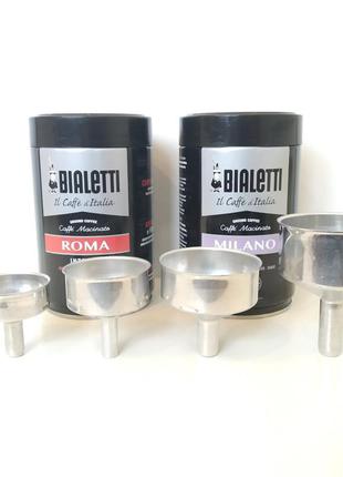 Фільтр-воронка для гейзерних кавоварок bialetti алюмінієві моделі без паковання, на 1 чашку 4,6 см.7 фото