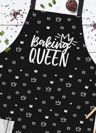 Кухонний фартух baking queen чорний 75х51 см (frtc_21m014)