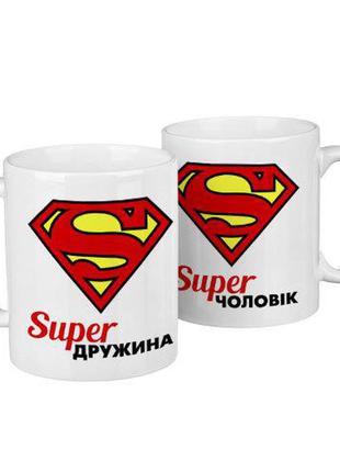 Парные кружки super дружина super чоловік 330 мл (kr2_18a009)