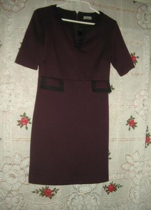 Супер платье вишневого цвета"f&f",р.8,50%коттон,50%пол-р.3 фото