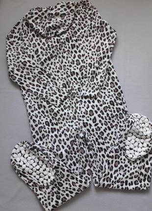 Мегакрутой флисовый ромпер домашний костюм принт леопард new look7 фото