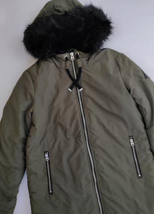 Куртка теплая зимняя с капюшоном jennyfer xs 342 фото