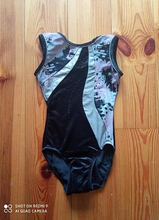 Трико боди купальник для танцев гимнастики тренировок выступлений для девочки