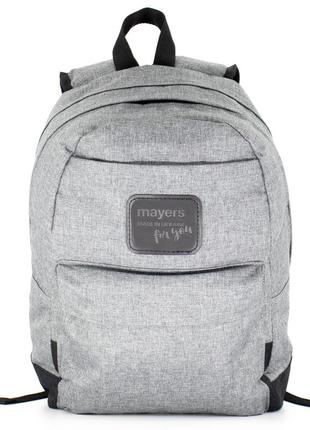 Мужской городской повседневный рюкзак mayers серый тканевый (066-0215)3 фото