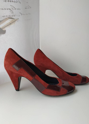 Via montenapoleone красные туфли италия кожа 38 размер vero cuoio