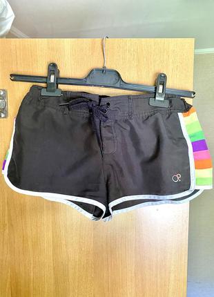 Шорты чёрные с цветными вставками