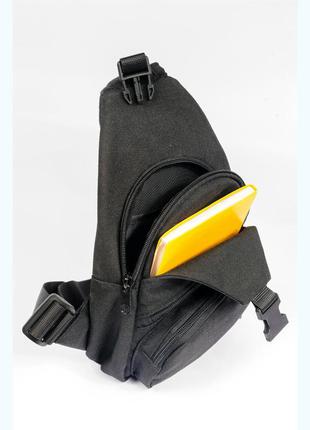 Повседневная мужская сумка - слинг черная органайзер нагрудная (mbm0011d)2 фото