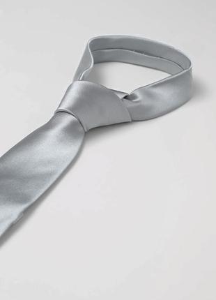 Узкий галстук стальной next2 фото