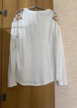 Белый свитшот с погонами вышивкой кофта zara зара6 фото