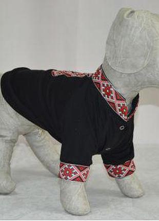 Футболка рубашка  для собак вышиванка белая