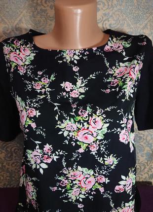 Женская блуза в цветы блузка блузочка р.s7 фото