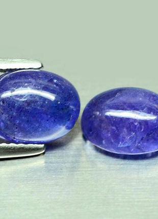 Танзаніт натуральний кабошон пара 5.84 ct 7.2 x 9.3 x 4.9 - 7.0 x 9.4 x 4.6 mm.
