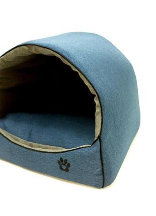 Будка для котов и собак лофт синий