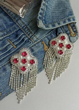 Стразовые серьги,трендовые серьги,стильные серьги