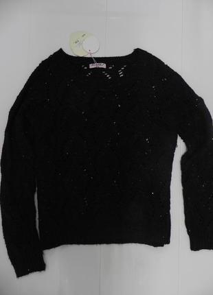 Кофта нарядная черная с пайетками one size 4