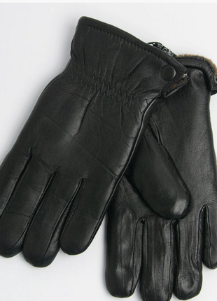 Перчатки мужские кожаные зимние из натуральной кожи1 фото