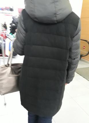 ‼️стильное красивое зимнее пальто/куртка/пуховик комбинированое с кашемиром2 фото