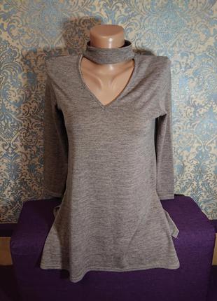 Женская кофта с чекером свитер джемпер пуловер р.44/465 фото