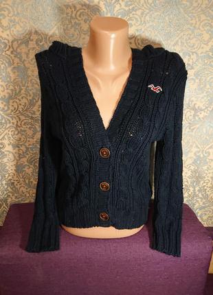 Кофта на пуговицах кардиган джемпер с капюшоно hollister р.s/m свитер2 фото