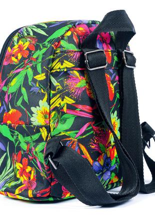 Дитячий рюкзак маленький чорний + кольоровий для дитячого садка яскравий з квітковим принтом 5л (mbk0011)4 фото