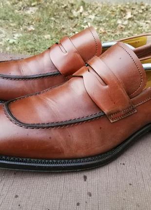 Мужские коричневые туфли лоферы hugo boss1 фото